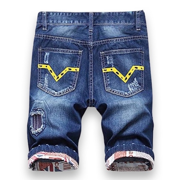 HABITSZM Distressed Denim Shorts - Picture 2 of 9